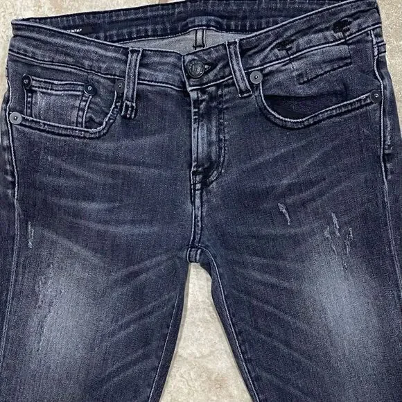 R13 Kate Skinny Jeans Orion Black 26x27 Made in Italy Distressed EUC - Picture 6 of 13